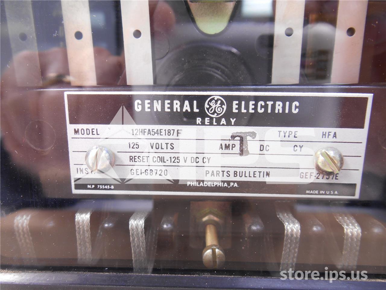 12HFA54E187F GE / General Electric HFA MULTI CONTACT AUXILIARY RELAY 125VDC
